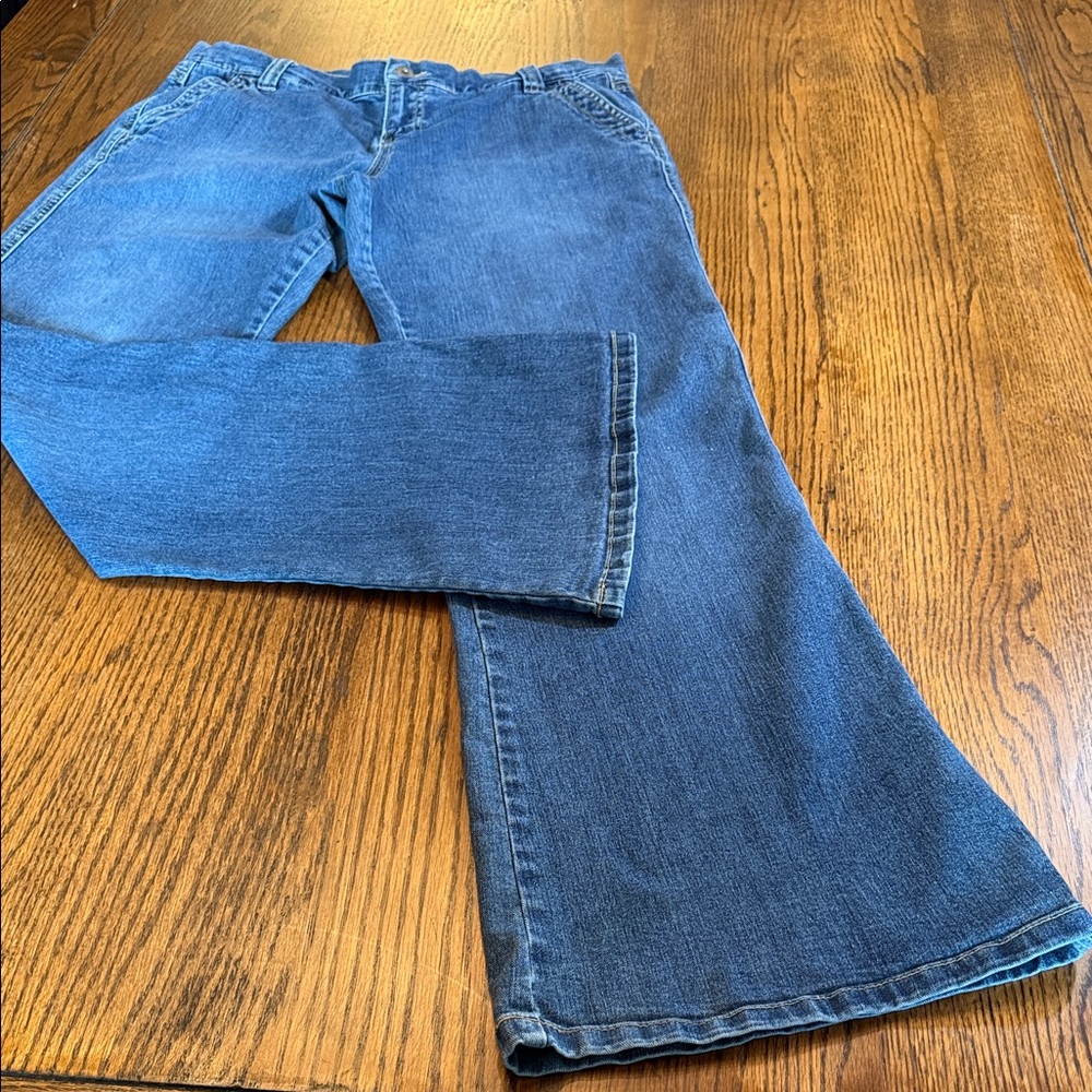 Roxy Flare Jeans Women’s Size 13 Medium Wash Stretch Denim Y2K - Picture 1 of 9